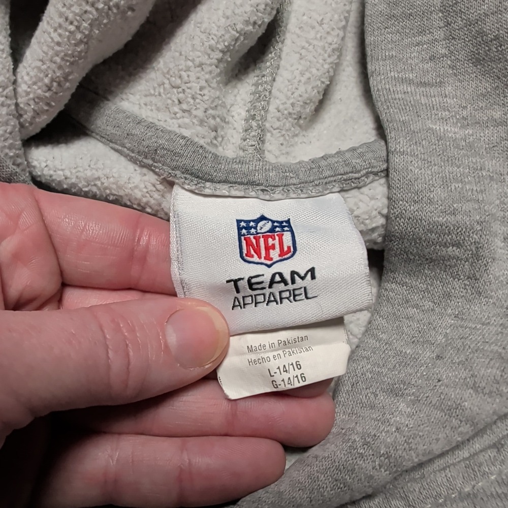 NFL Team Apparel Philadelphia Eagles Hoodie Kids L 14/16 Gray Distressed Soft - Picture 3 of 9